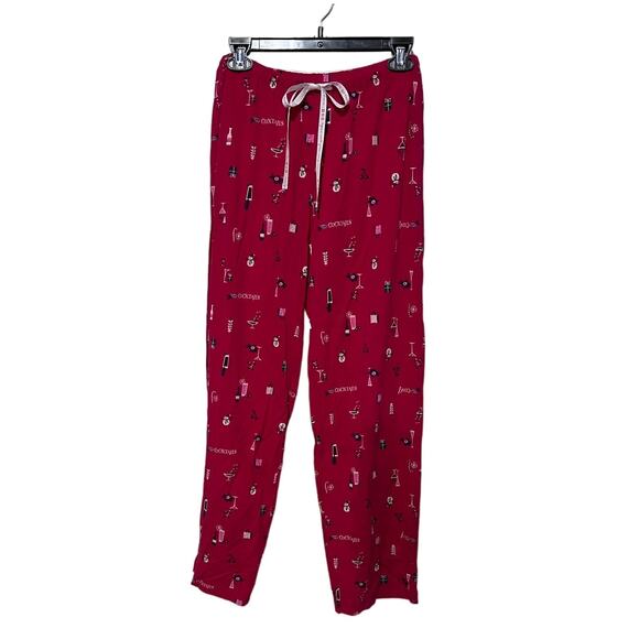HUE Womens Small Holiday Classic Pajama Lounge Pants Christmas Cocktails Snowmen - Picture 4 of 10